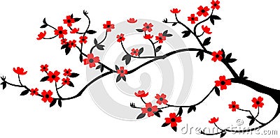 Pure branch and flowers Vector Illustration