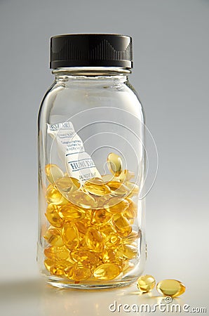 Pure Cod Liver Oil Stock Photo