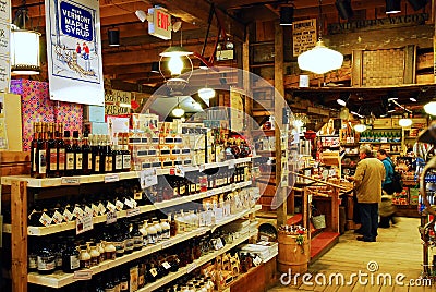 Pure crafted maple syrup is for sale at a country store in Vermont Editorial Stock Photo