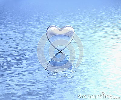 Pure heart on water reflection Stock Photo