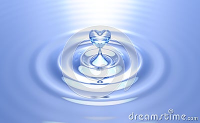 Pure heart water splash with ripples Stock Photo