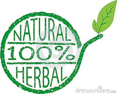 Pure herbal and natural Vector Illustration