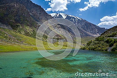 Pure lake of Tien Shan mountains, Kyrgyzstan Stock Photo