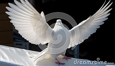 Pure love in motion homing pigeon grace in mid air flight generated by AI Stock Photo