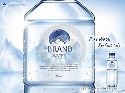 Pure mineral water ad Vector Illustration