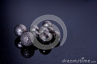 Pure Nickel Spheres Stock Photo