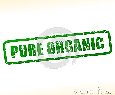 Pure organic text stamp Vector Illustration