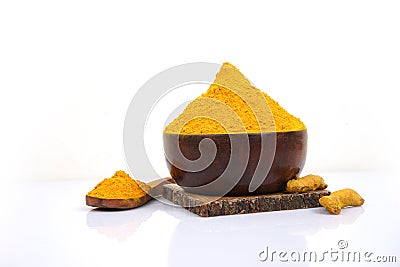 Yellow Organic Haldi Powder, For Cooking Stock Photo