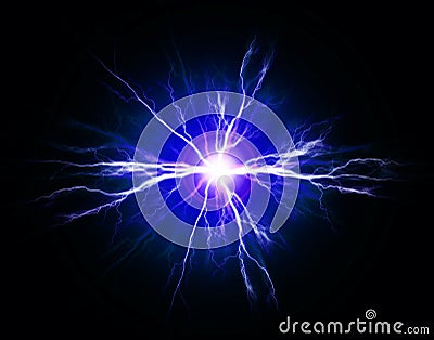 Pure Power and Electricity Plasma Bolts of Shocking Energy Stock Photo