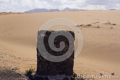 Pure road stone for inscription. Textured stela in desert for logo sign Stock Photo