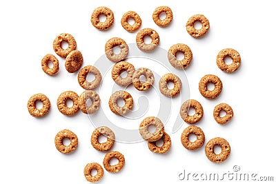 Pure Start: White Background Cereal. Stock Photo