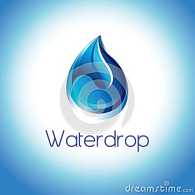 Pure water droplet Vector Illustration