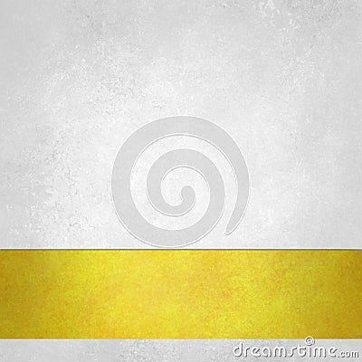 Pure white background with gold footer stripe on bottom border, old white paper vintage background texture Stock Photo