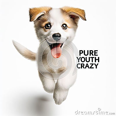 Pure youth crazy. young dog is posing. Cute playful doggy or pet is playing and looking happy Stock Photo