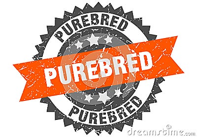 Purebred stamp. purebred grunge round sign. Vector Illustration