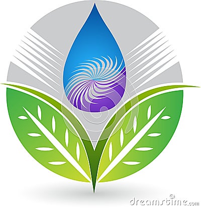 Purified drop with leaf Vector Illustration