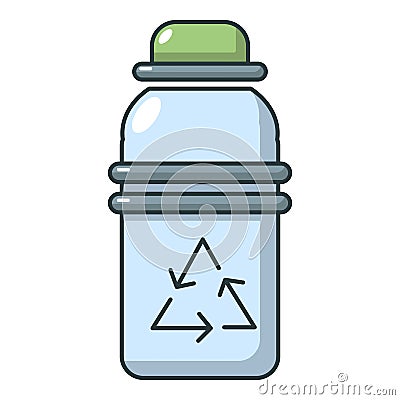 Purified water bottle icon, cartoon style Vector Illustration