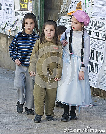 Purim in Mea Shearim Editorial Stock Photo