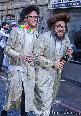 Purim in Mea Shearim Editorial Stock Photo