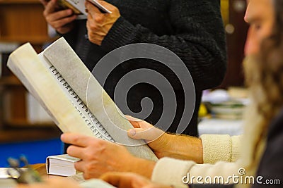 Purim in the old Abuhav synagogue, Safed Tzfat, Israel Editorial Stock Photo