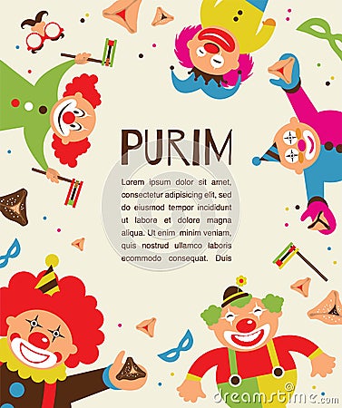 Purim template design, Jewish holiday Vector Illustration