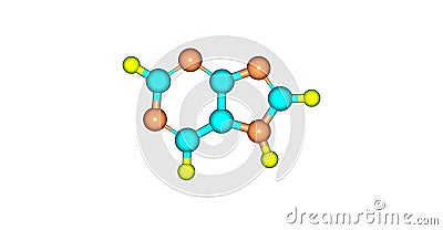 Purine molecular structure isolated on white Cartoon Illustration