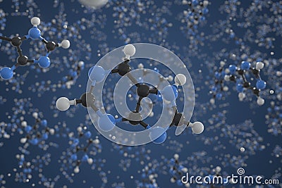 Purine molecule made with balls, conceptual molecular model. Chemical 3d rendering Stock Photo