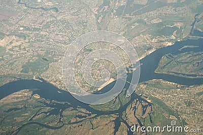 purlieus of kiev city aerial view ukraine Editorial Stock Photo