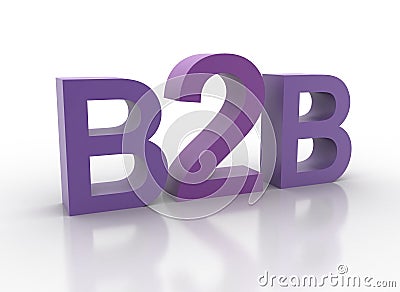 Purple 3d letters spelling B2B Stock Photo