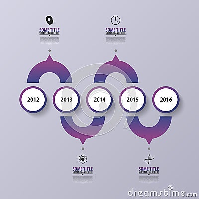 Purple abstract timeline infographics. Modern design template. Vector Vector Illustration