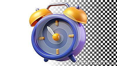 Purple alarm clock for timekeeping and wake up reminders png transparent image Generative AI Stock Photo
