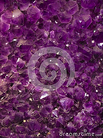 Purple amethyst stones Stock Photo