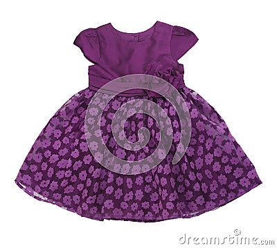 Purple baby dress on white background Stock Photo