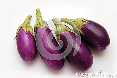 Purple Baby Eggplants Stock Photo