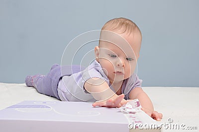 Purple baby girls first catch Stock Photo