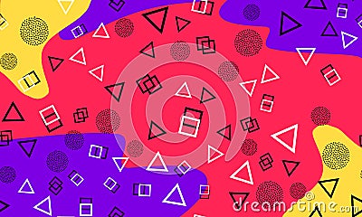 Purple Background. Doodle Elements. Vector Vector Illustration