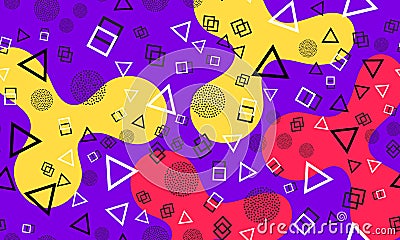 Purple Background. Doodle Elements. Vector Vector Illustration