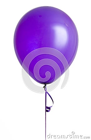 Purple Balloon on White Stock Photo