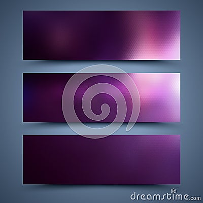 Purple banners templates. Abstract backgrounds Vector Illustration