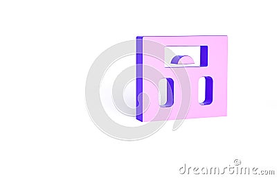 Purple Bathroom scales icon isolated on white background. Weight measure Equipment. Weight Scale fitness sport concept Cartoon Illustration