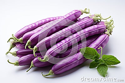 Purple Bean on white background Stock Photo