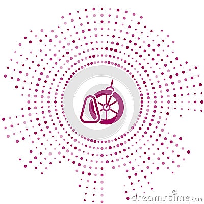 Purple Bicycle parking icon isolated on white background. Abstract circle random dots. Vector Vector Illustration