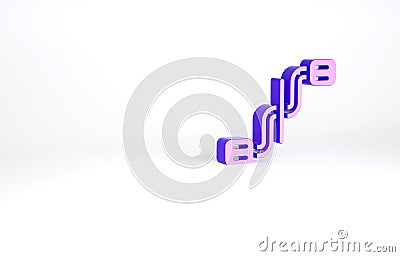 Purple Bicycle pedals icon isolated on white background. Minimalism concept. 3d illustration 3D render Cartoon Illustration