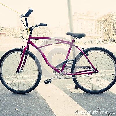 Purple Bicycle Stock Photo