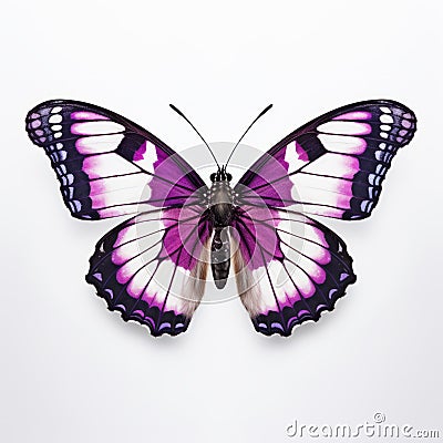 Purple Emperor Butterfly With Pale Pink And Black Wings Stock Photo