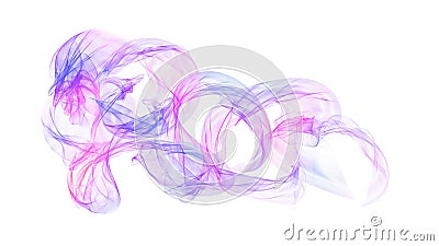 Purple and blue colorful smoked Interesting funky colored smoke splash isolated on white Stock Photo