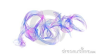 Purple and blue colorful smoked Interesting funky colored smoke splash isolated on white Stock Photo