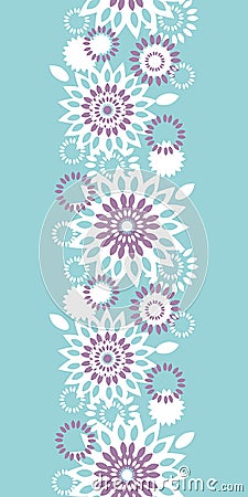 Purple and blue floral abstract vertical seamless pattern background Vector Illustration