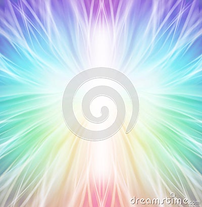 Radiating Rainbow Cross White light background Stock Photo