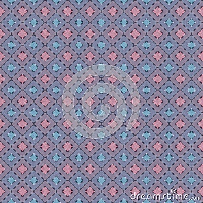 Purple, blue and lilac mosaic geometric pattern Textured pattern. Light and dark colors, saturated hues. Cartoon Illustration